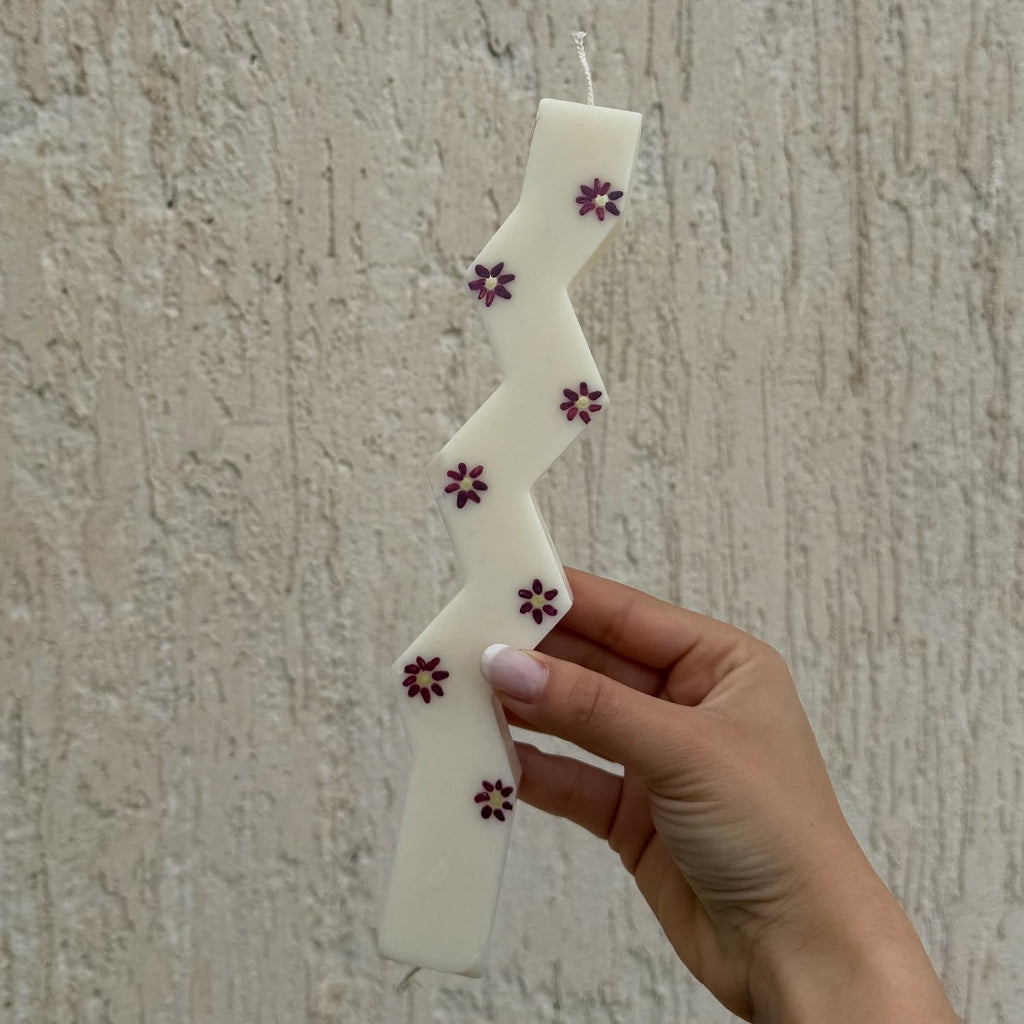 Zig Zag Painted Candle (Lampades)