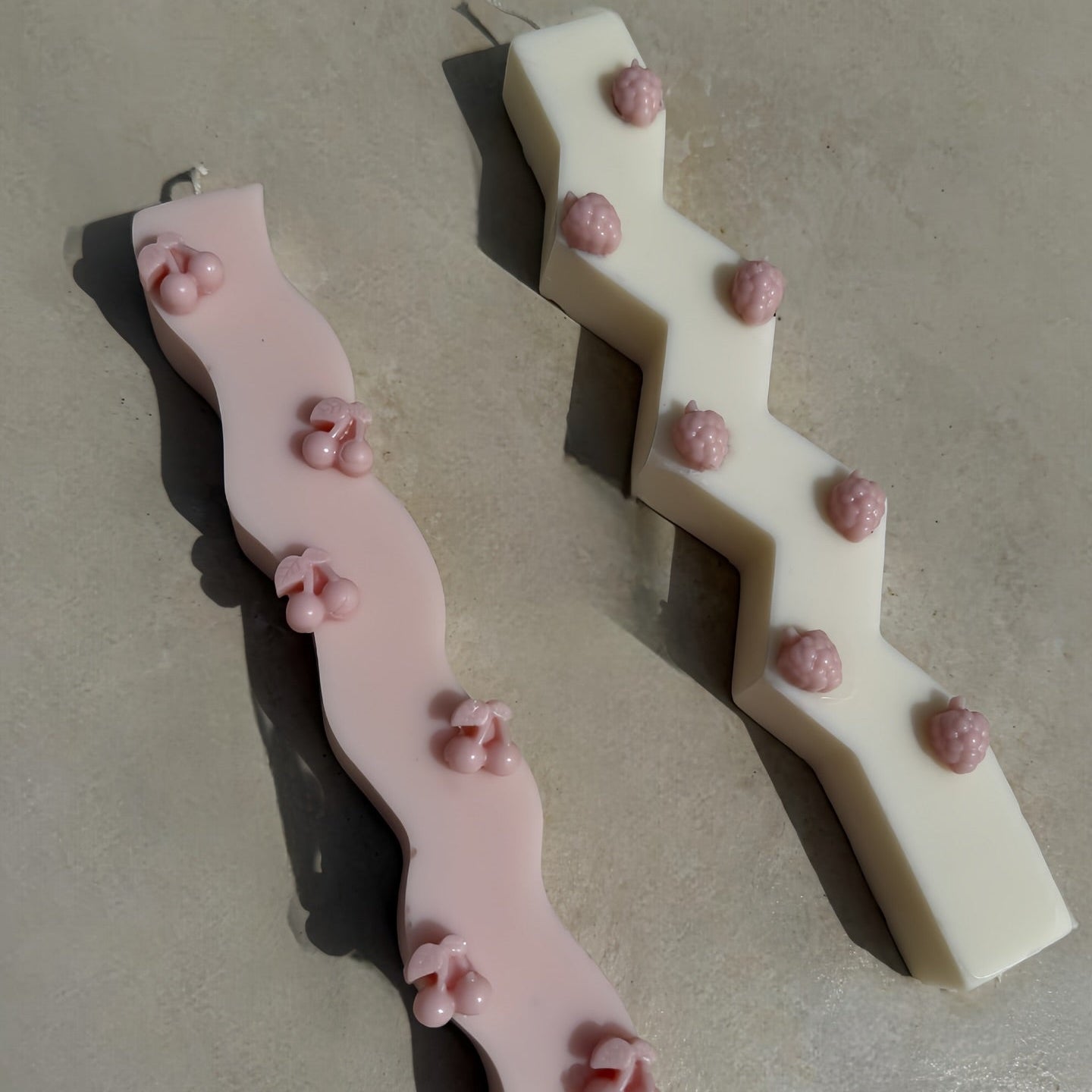 Wavy Candle / Zig-Zag with Cherries or Clouds