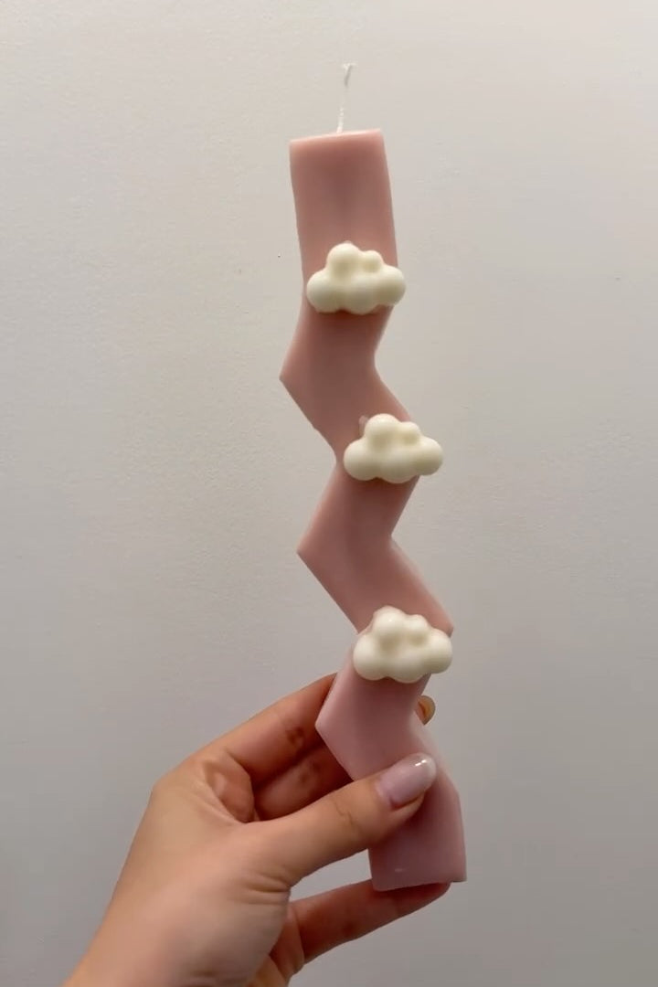 Wavy Candle / Zig-Zag with Cherries or Clouds