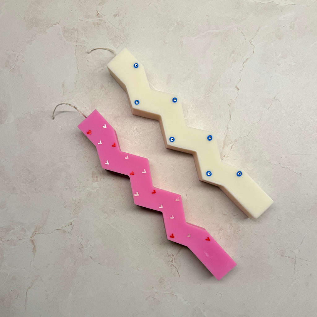 Zig Zag Painted Candle (Lampades)